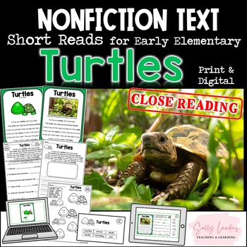 Preview of TURTLES Nonfiction CLOSE READING Print & Digital Pack