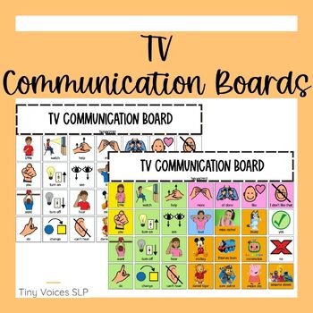 TV AAC Communication Board by Tiny Voices SLP | TPT