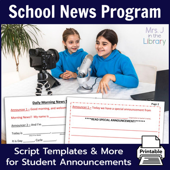 Preview of School News Program Set-up and Scripts for Student Announcements