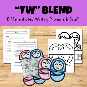 Preview of TW Beginning Consonant Blend Writing Craftivity - Phonics Writing & Craft