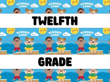 Preview of TWELFTH GRADE IS CAMPING HERE! WELCOME! Camping Bulletin Board Decor Kit