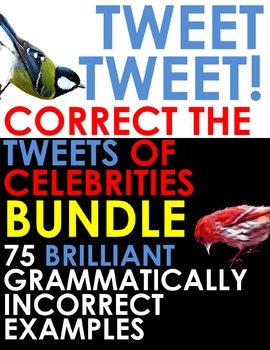 Preview of TWITTER ISSUES BUNDLE - Correct the Grammar of Celebrities! Bell Ringer