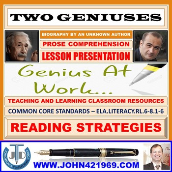 Preview of TWO GENIUSES - PROSE COMPREHENSION - LESSON PRESENTATION