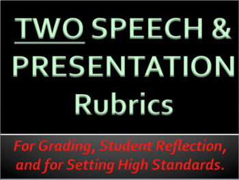 Preview of PRESENTATION / SPEECH Grading & Response RUBRICS - For Teachers &  Students