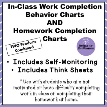 Preview of TWO PRODUCTS: In-Class Work Completion Charts, Homework Completion Charts