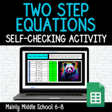 TWO STEP EQUATIONS Google Sheets Digital Mystery Picture 7