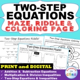 TWO-STEP EQUATIONS Maze, Riddle, Coloring | Google Classro