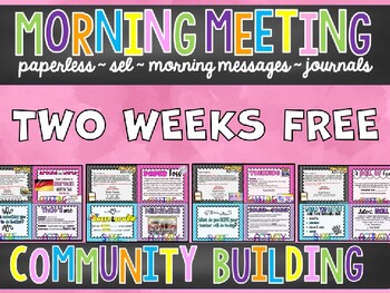 Preview of DIGITAL Paperless Community Building MORNING MEETINGS: TWO WEEKS FREE