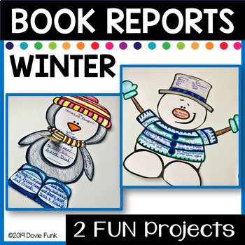 Preview of TWO Winter Story Elements Book Report Activities for January