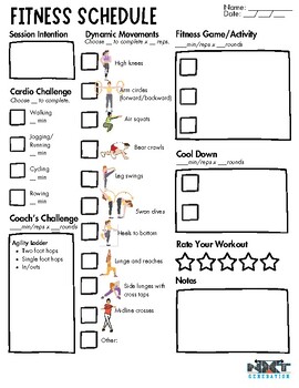 Preview of TWO Workout Schedule Templates for Homeschool/Unschool Fitness & PE