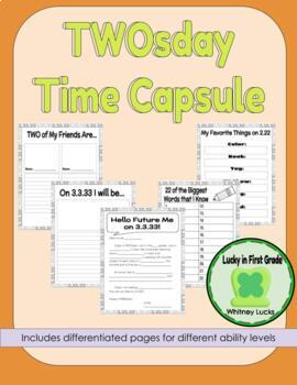 Preview of TWOSday Time Capsule for all grades with Differentiated Writing Pages - 2.22.22