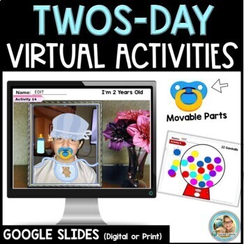 Preview of TWOs Day VIRTUAL | Digital Google Slides & PRINT OPTION | 2s Day | 2-22-22