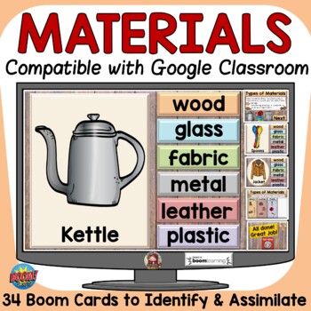 Preview of TYPES/KINDS OF MATERIALS ACTIVITY BOOM DIGITAL CARDS DISTANCE LEARNING