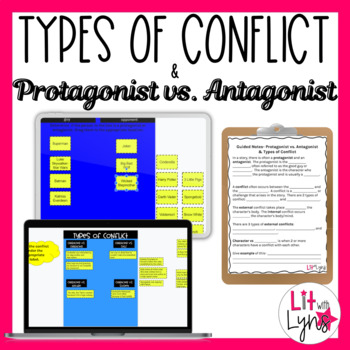 Preview of TYPES OF CONFLICT & PROTAGONIST VS ANTAGONIST - Digital & Printable