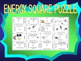 TYPES OF ENERGY: SQUARE PUZZLE ACTIVITY