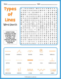 TYPES OF LINES Word Search Puzzle Worksheet Activity