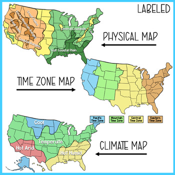 What Are The 4 Types Of Maps Types Of Maps Clip Art ~ Usa By The Magical Gallery | Tpt