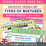 TYPES OF MIXTURES | Science Classic Word Wall (Chemistry V