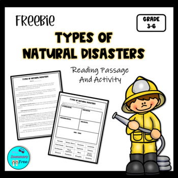 Preview of TYPES OF NATURAL DISASTERS FREEBIE