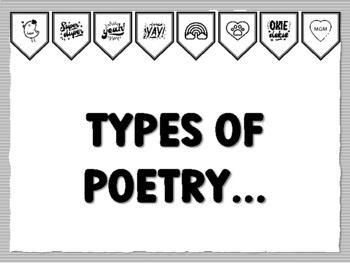 TYPES OF POETRY... Poetry Bulletin Board Kit by Anisha Sharma | TPT