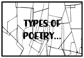 TYPES OF POETRY... Poetry Month Activity, Poetry Coloring Pages | TPT