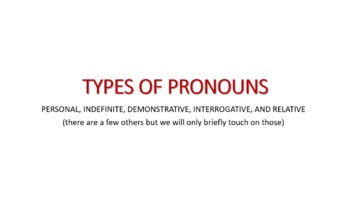 TYPES OF PRONOUNS by KohanimWeb | TPT