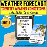 TYPES OF WEATHER Forecast Task Cards “Task Box Filler” for Autism