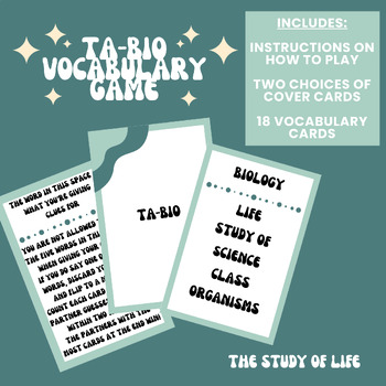 Preview of Ta-Bio Vocabulary Game (The Study of Life)