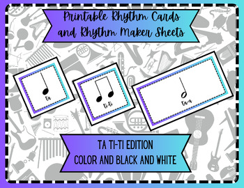 Preview of Rhythm Reading Center: Ta Ti-Ti Rhythm Cards and Rhythm Maker Mat Printables