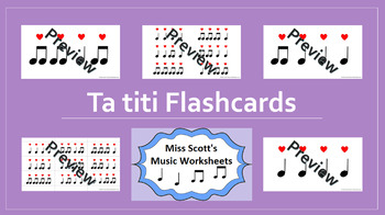Preview of Ta Titi Rhythm Flashcards {with Interactive file}