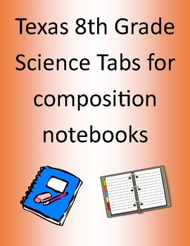 Preview of Tab Content Dividers For Texas 8th Grade Science