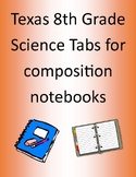 Tab Content Dividers For Texas 8th Grade Science