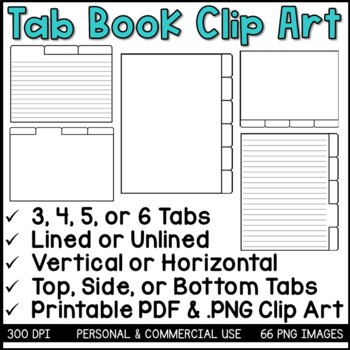 Preview of Tabbed Books - File Folder Clip Art & Printables