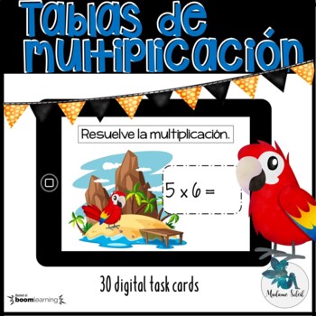 Preview of Tablas de multiplicación mixta  0-10 Boom Cards spanish distance learning