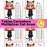 Tablas de multiplicar Caricatura Cat Anya del 2 al 9 PDF /