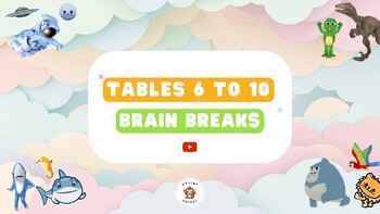 Preview of Table 6 to 10 - Brain Break videos - Powerpoint