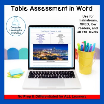 Preview of Table Assessment in Word