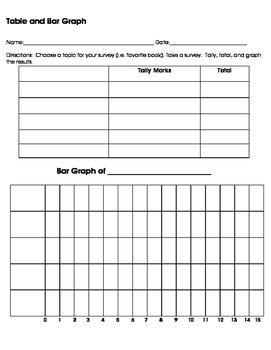 Preview of Table Bar Graph Graphic Organizer