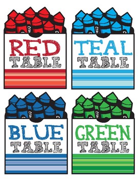Preview of Table Color Labels - Art Room or Classroom
