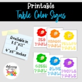 Table Color Signs