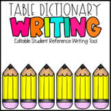 Table Dictionary Student Reference Writing Tool