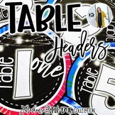 Table Headers 1-12 | Farmhouse Tie-Dye Classroom Decor