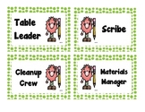 FREEBIE Table Job Labels (Green Polka Dot)