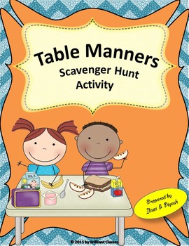 Preview of Table Manners Scavenger Hunt: | Printable and Digital Distance Learning