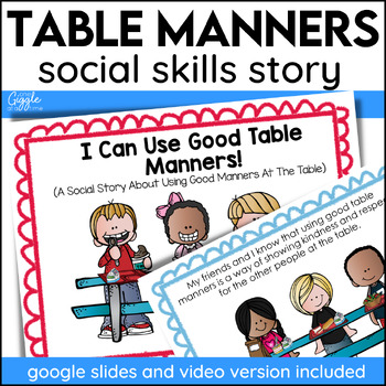Preview of Table Manners Social Story Good Manners Cafeteria Breakfast Lunch Social Skills