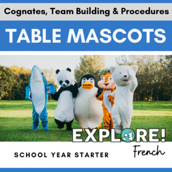 Preview of French | EDITABLE Beginning of Year Cognates Activity: Table Mascots