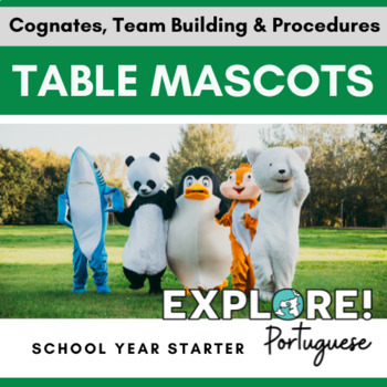 Preview of Portuguese | EDITABLE Table Mascots: Beginning of Year Cognates Activity 