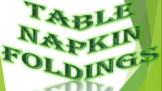 Table Napkin Folds