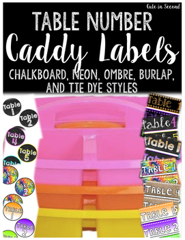 Table Caddy Labels by Freckled in Kinder