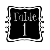 Table Number Signs - Black